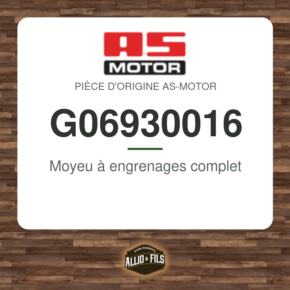 Moyeu à engrenages complet - AS-Motor G06930016
