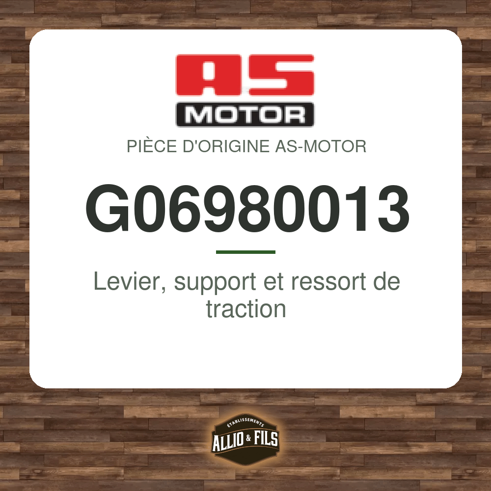 Levier, support et ressort de traction - AS-Motor G06980013