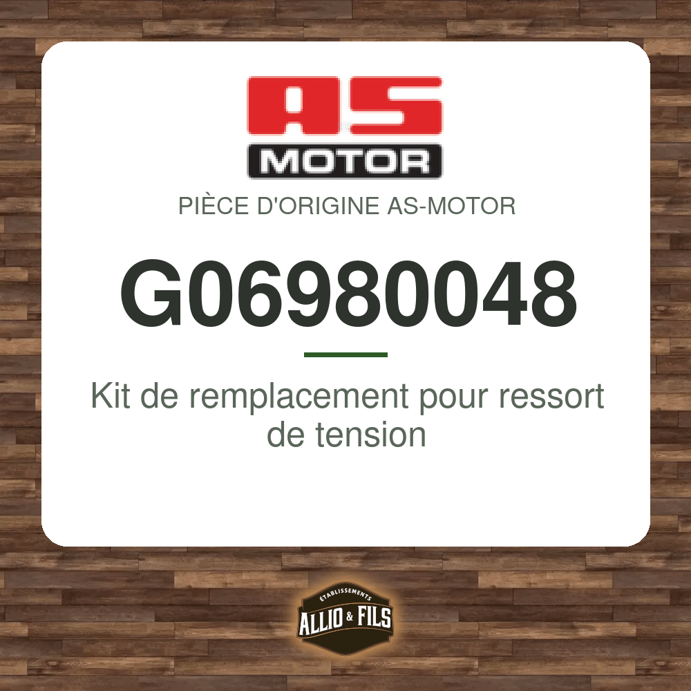 Kit de remplacement pour ressort de tension - AS-Motor G06980048