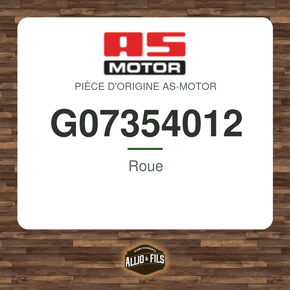 Roue - AS-Motor G07354012