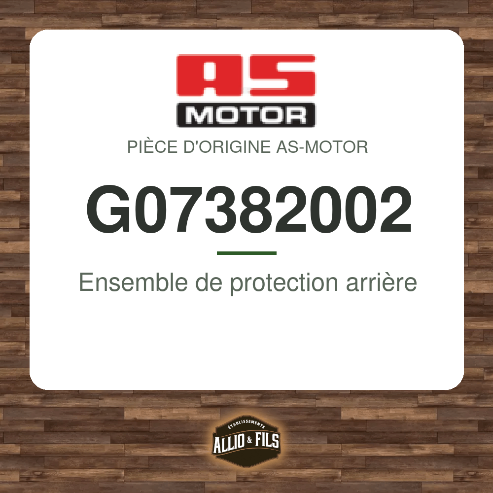 Ensemble de protection arrière - AS-Motor G07382002