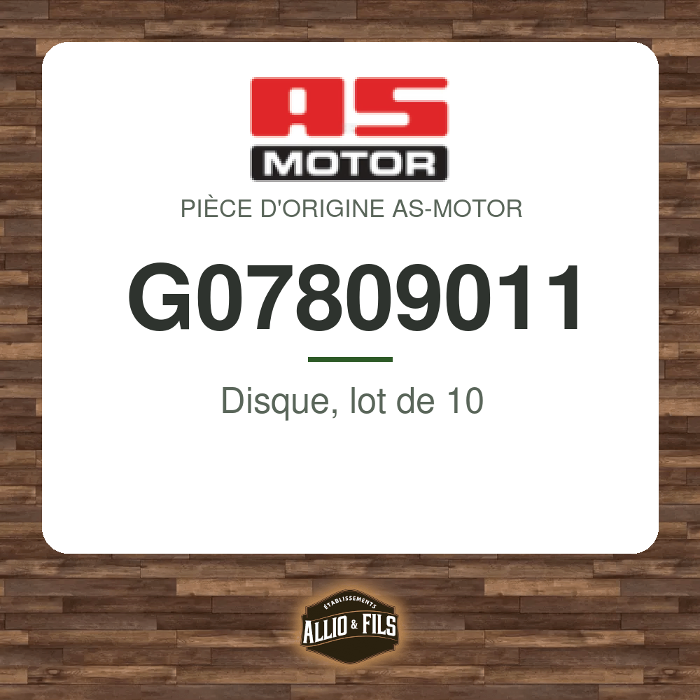 Disque, lot de 10 - AS-Motor G07809011