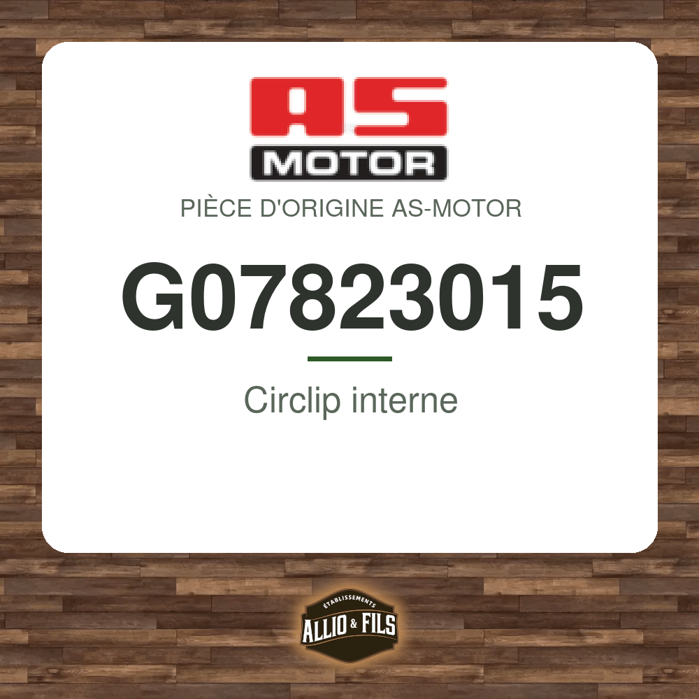 Circlip interne - AS-Motor G07823015