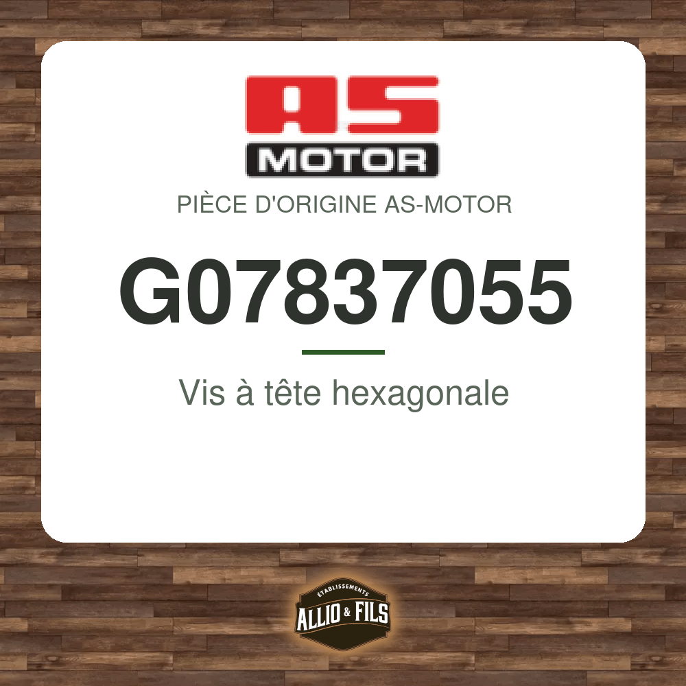 Vis à tête hexagonale - AS-Motor G07837055