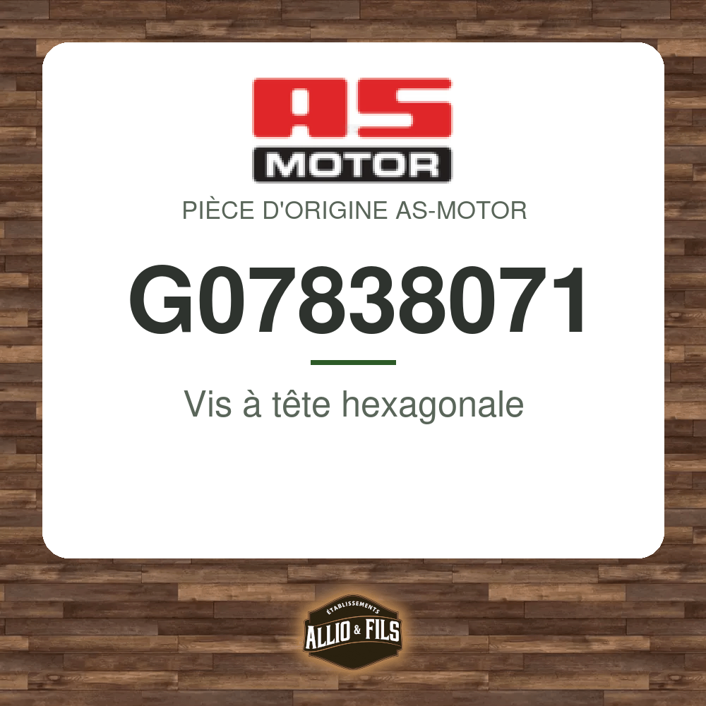 Vis à tête hexagonale - AS-Motor G07838071