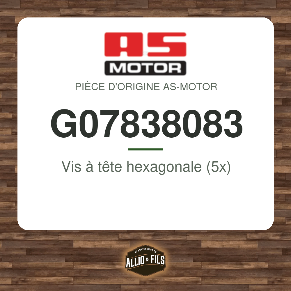 Vis à tête hexagonale (5x) - AS-Motor G07838083