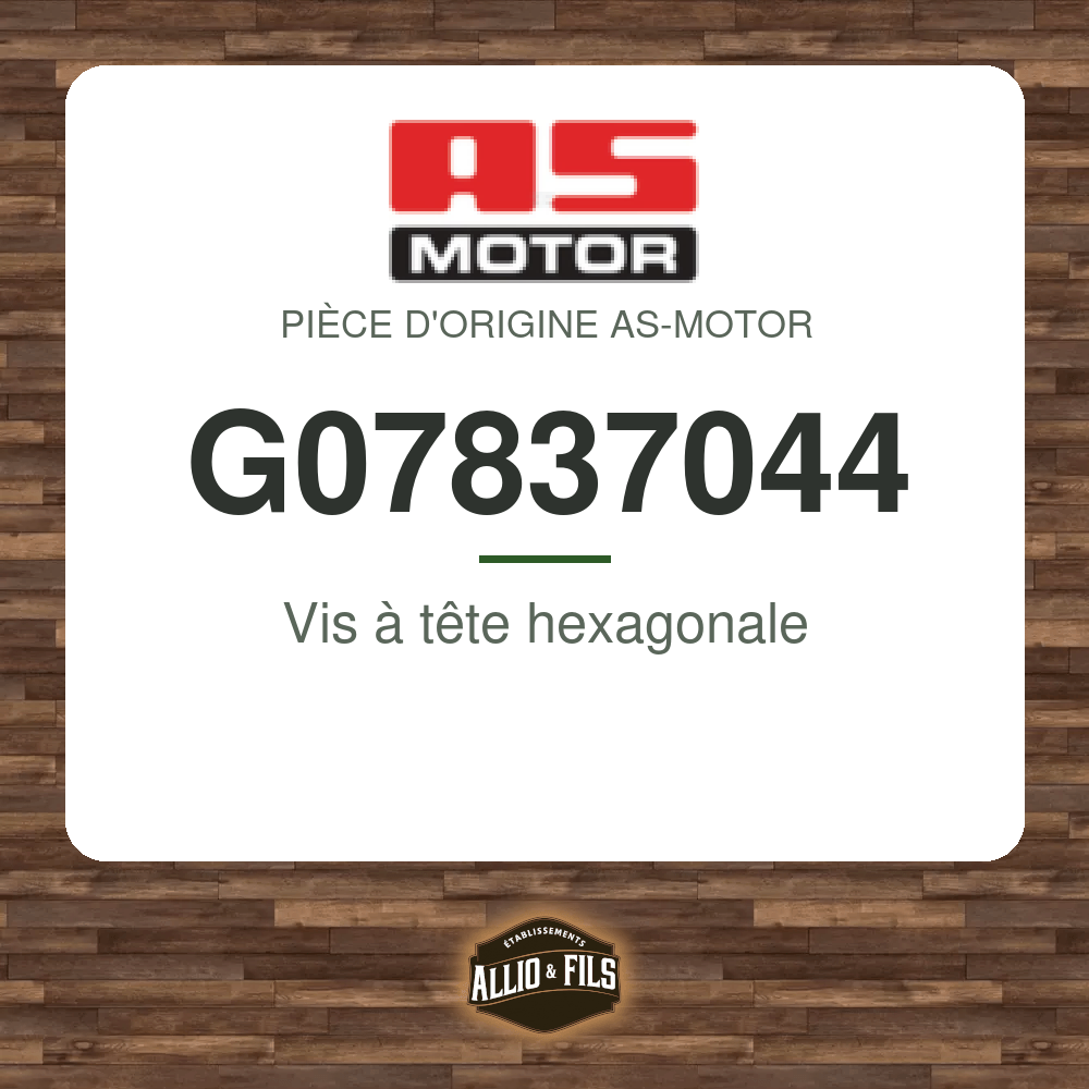 Vis à tête hexagonale - AS-Motor G07837044