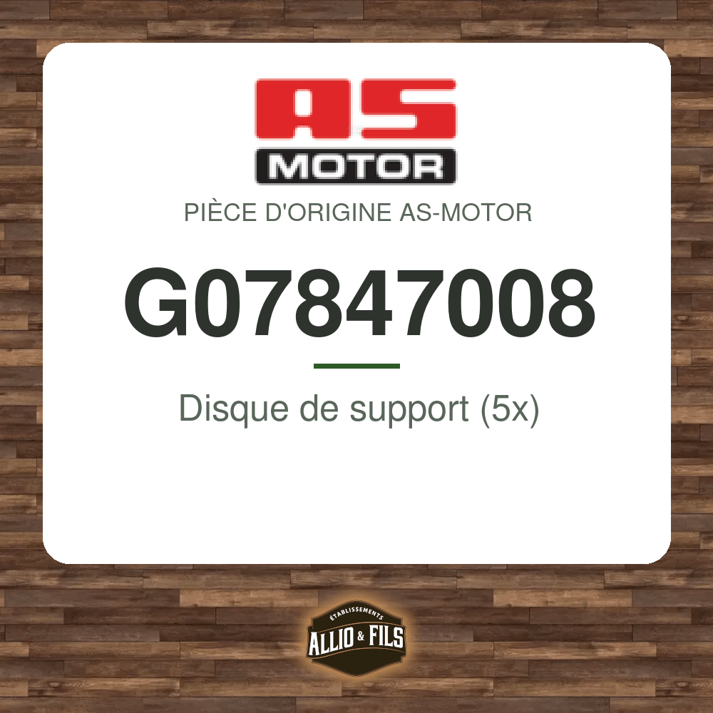 Disque de support (5x) - AS-Motor G07847008