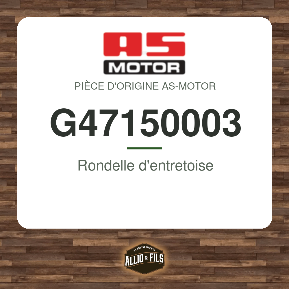 Rondelle d'entretoise - AS-Motor G47150003