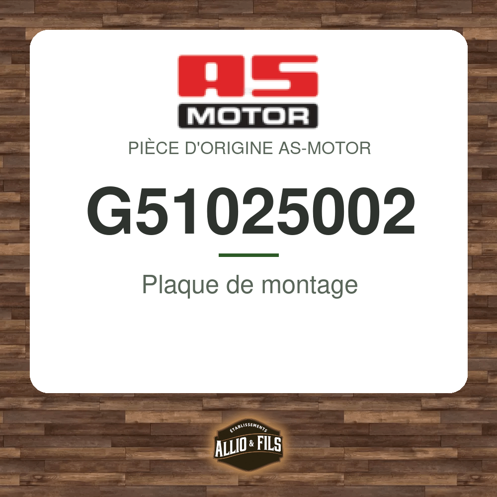 Plaque de montage - AS-Motor G51025002