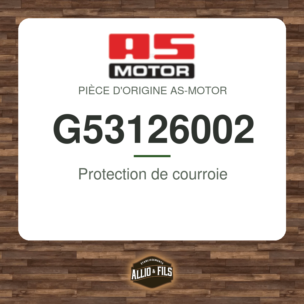 Protection de courroie - AS-Motor G53126002