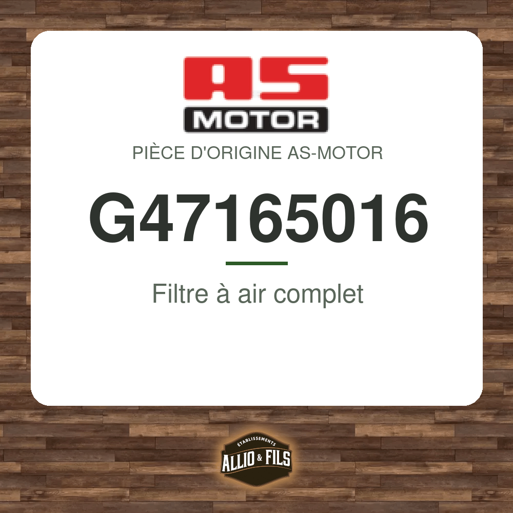 Filtre à air complet - AS-Motor G47165016