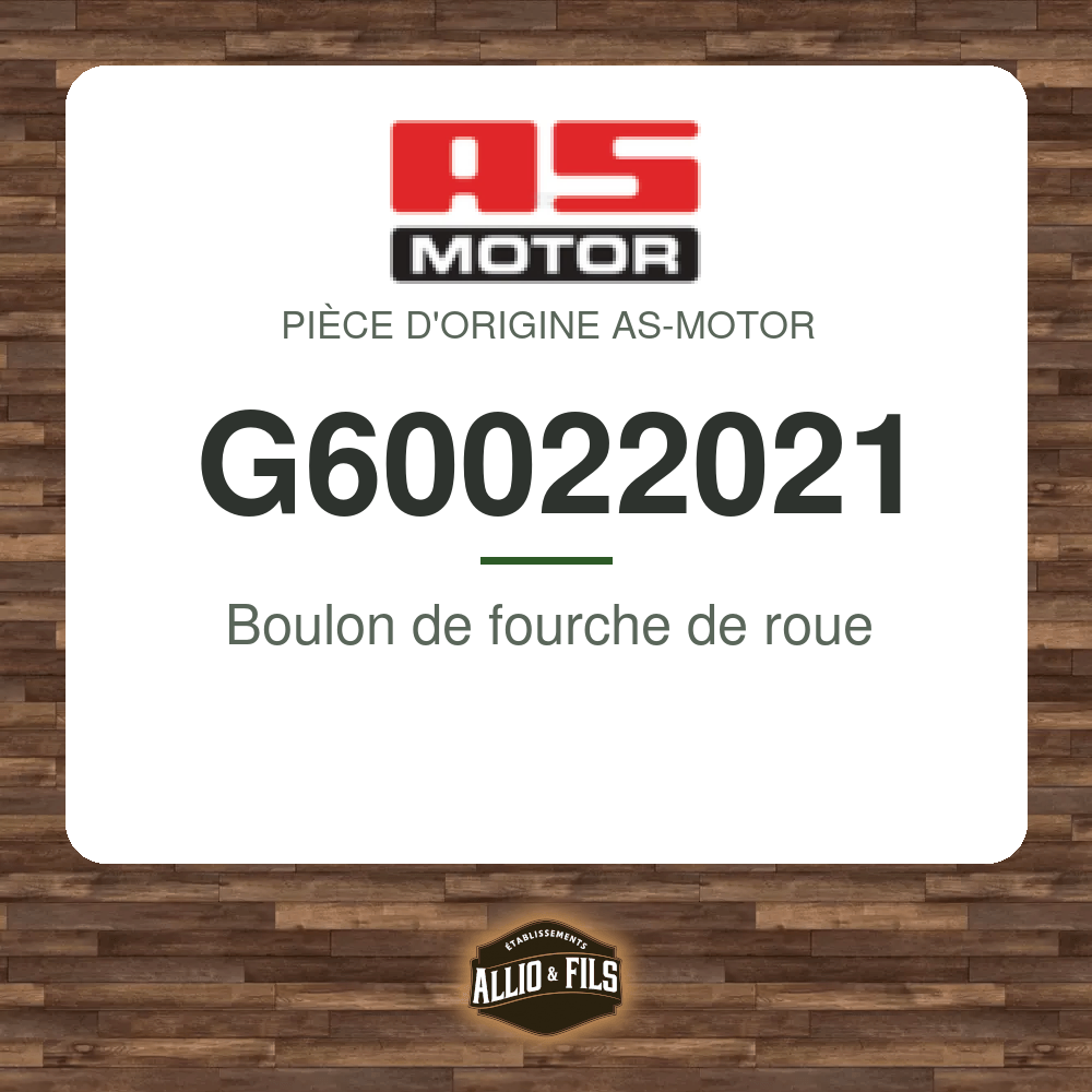 Boulon de fourche de roue - AS-Motor G60022021
