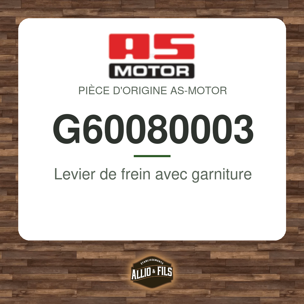 Levier de frein avec garniture - AS-Motor G60080003