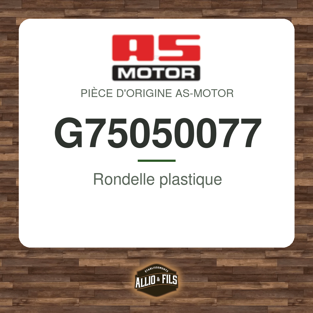 Rondelle plastique - AS-Motor G75050077