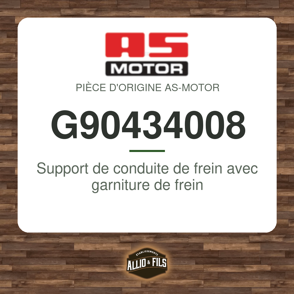 Support de conduite de frein avec garniture de frein - AS-Motor G90434008