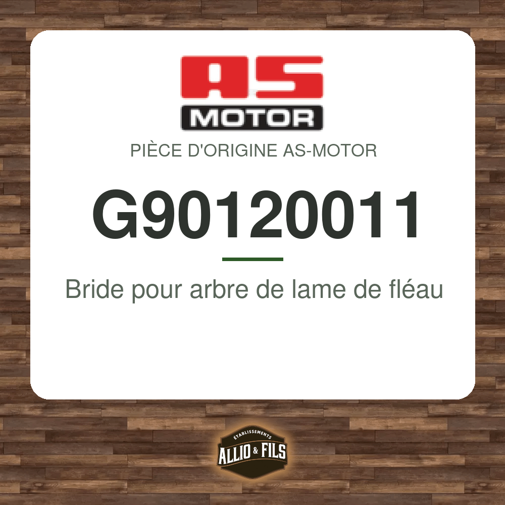 Bride pour arbre de lame de fléau - AS-Motor G90120011