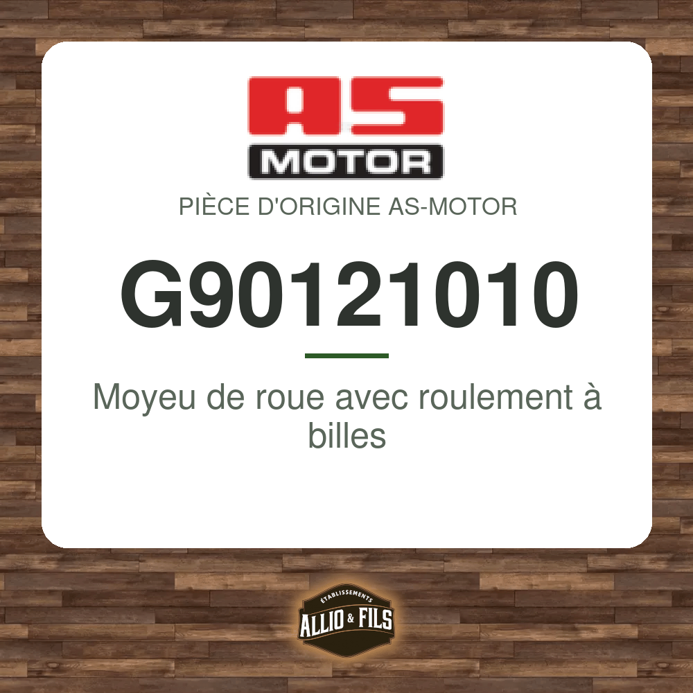 Moyeu de roue avec roulement à billes - AS-Motor G90121010