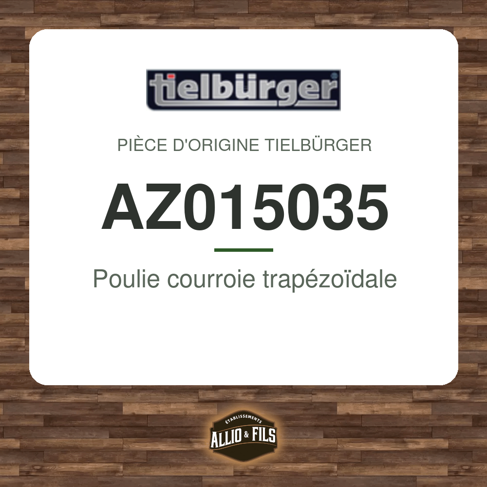Poulie courroie trapézoïdale - Tielbürger AZ015035