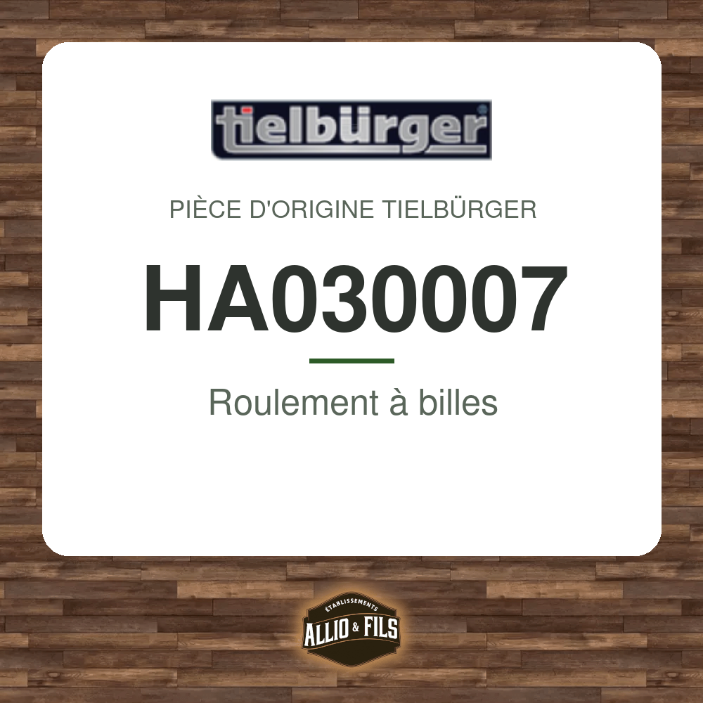 Roulement à billes - Tielbürger HA030007