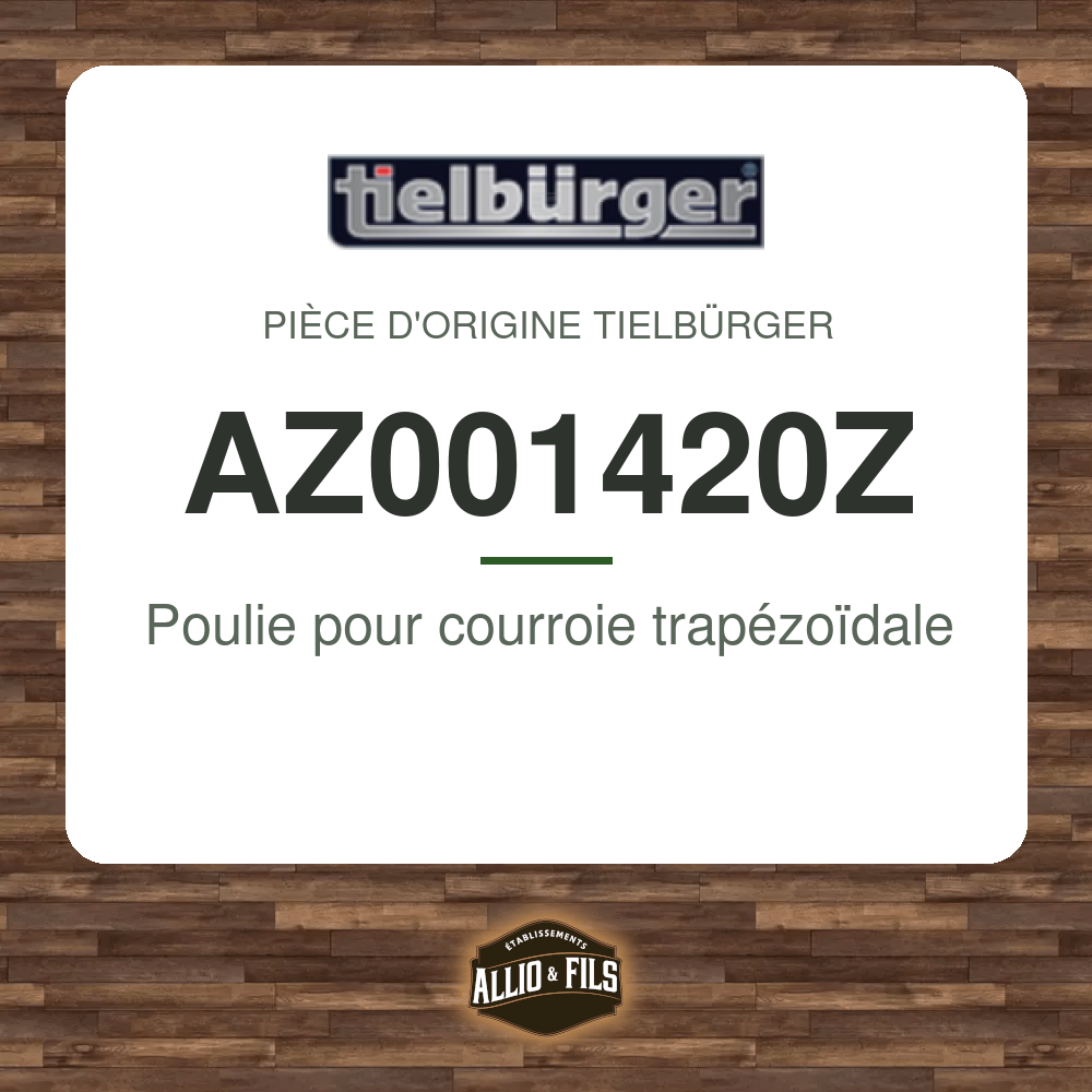 Poulie pour courroie trapézoïdale - Tielbürger AZ001420Z