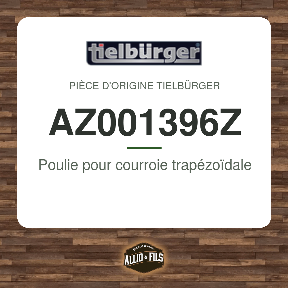 Poulie pour courroie trapézoïdale - Tielbürger AZ001396Z