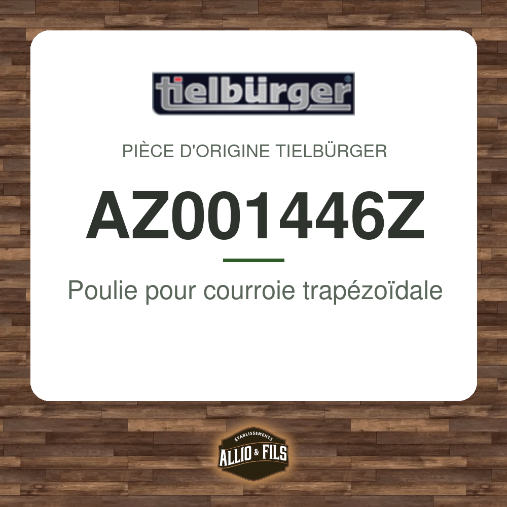 Poulie pour courroie trapézoïdale - Tielbürger AZ001446Z