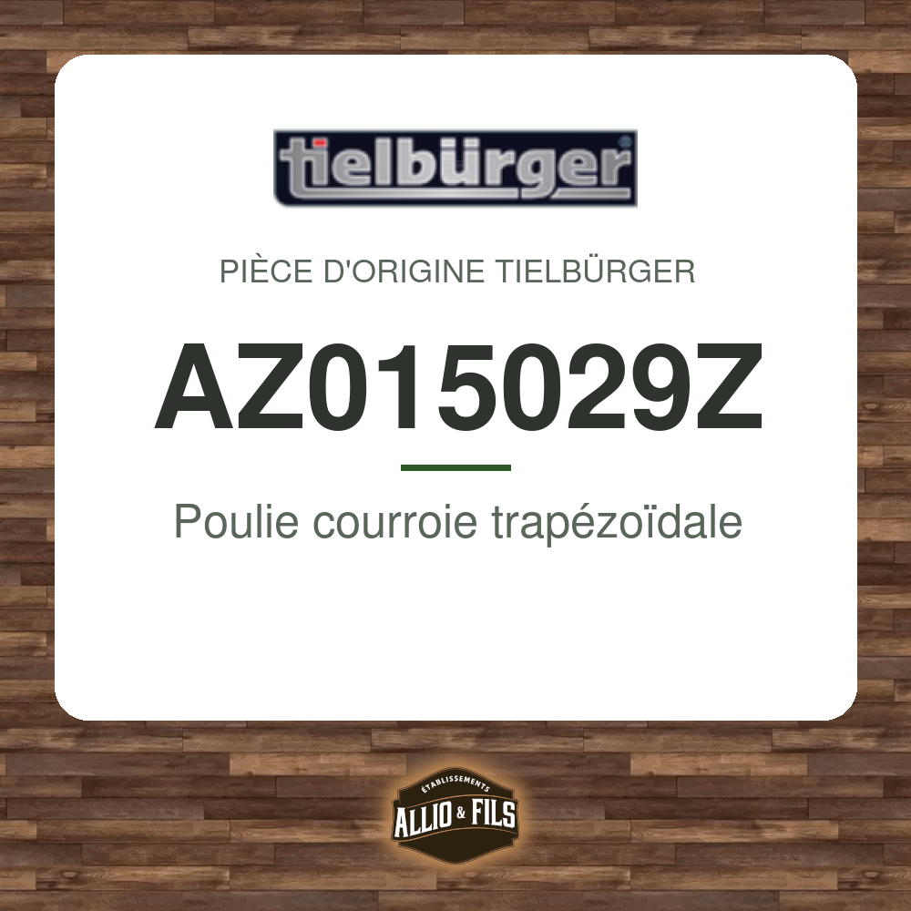 Poulie courroie trapézoïdale - Tielbürger AZ015029Z