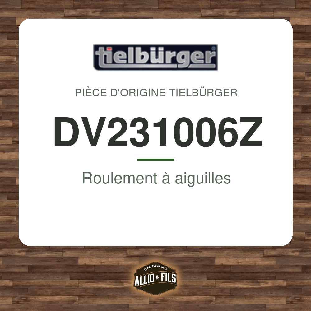 Roulement à aiguilles - Tielbürger DV231006Z