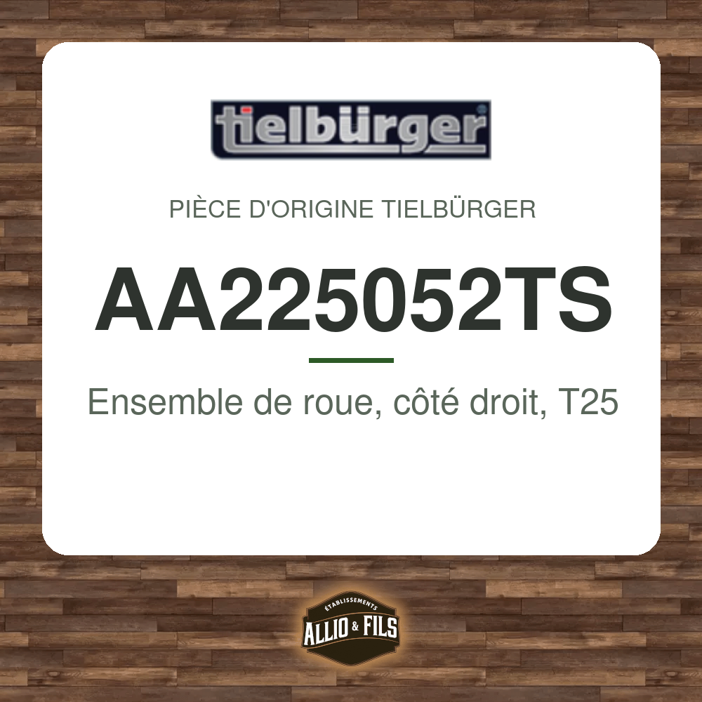 Ensemble de roue, côté droit, T25 - Tielbürger AA225052TS