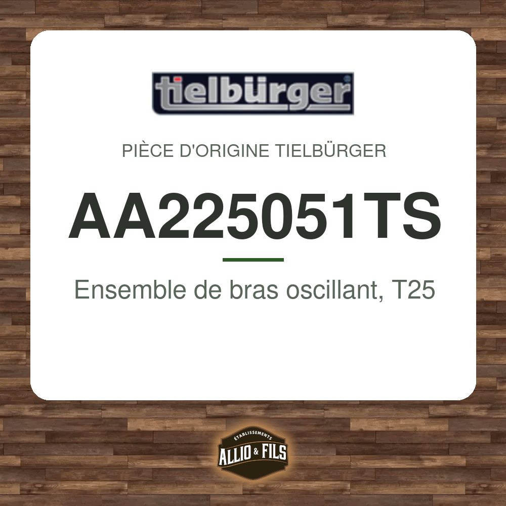 Ensemble de bras oscillant, T25 - Tielbürger AA225051TS