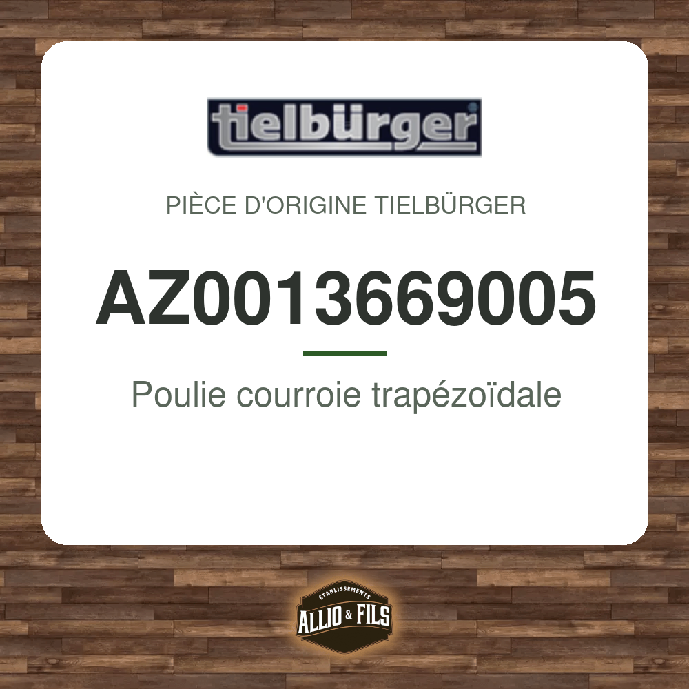 Poulie courroie trapézoïdale - Tielbürger AZ0013669005