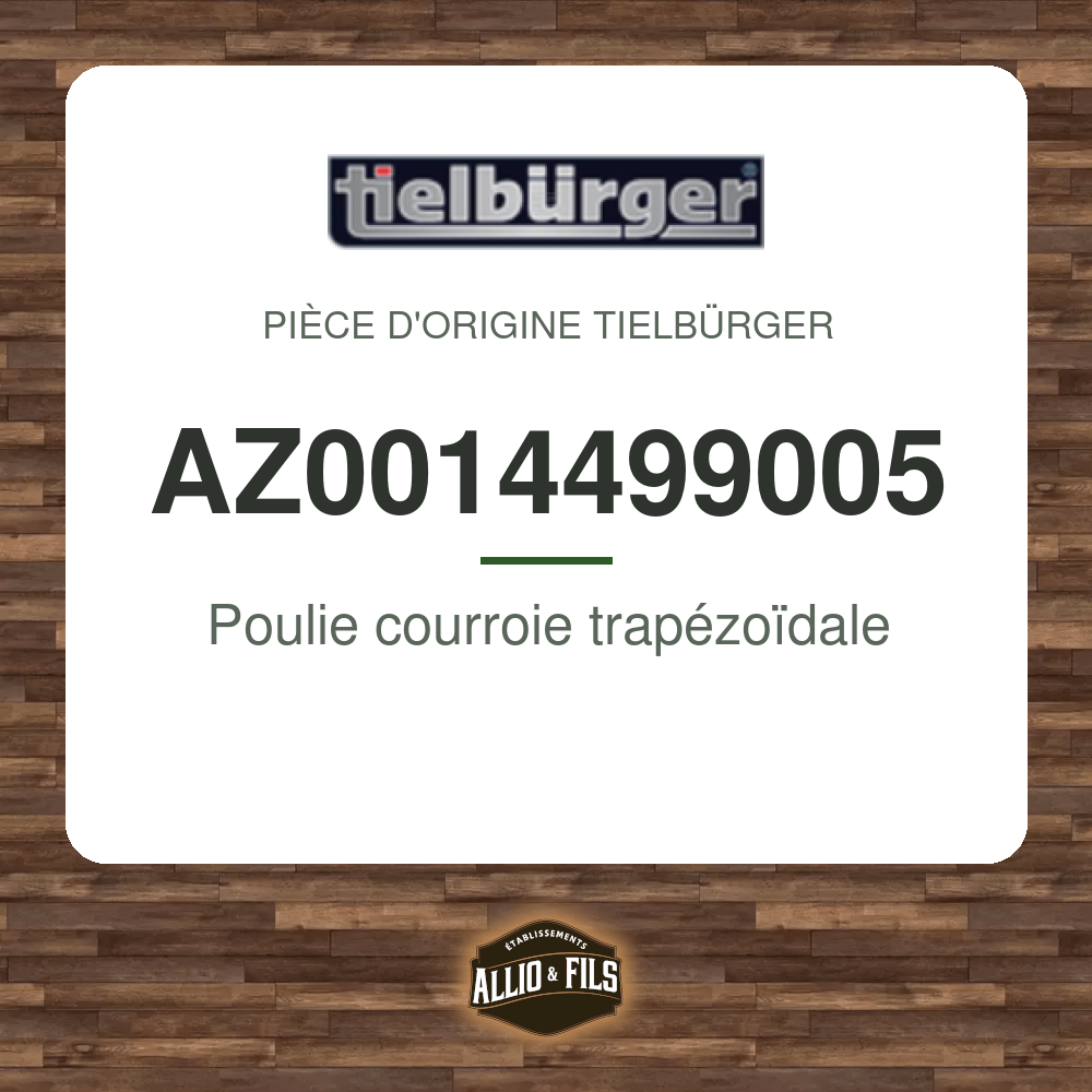 Poulie courroie trapézoïdale - Tielbürger AZ0014499005