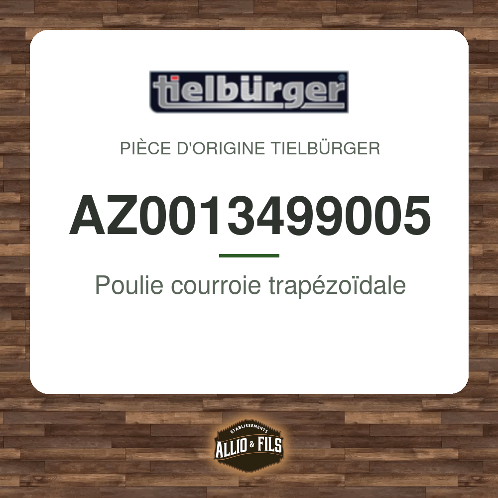 Poulie courroie trapézoïdale - Tielbürger AZ0013499005