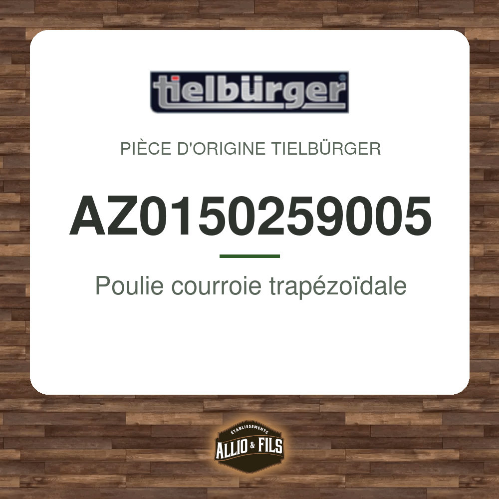Poulie courroie trapézoïdale - Tielbürger AZ0150259005