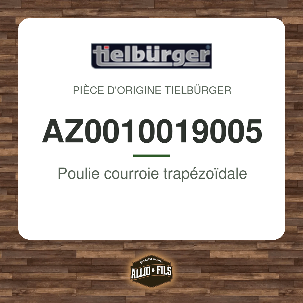 Poulie courroie trapézoïdale - Tielbürger AZ0010019005