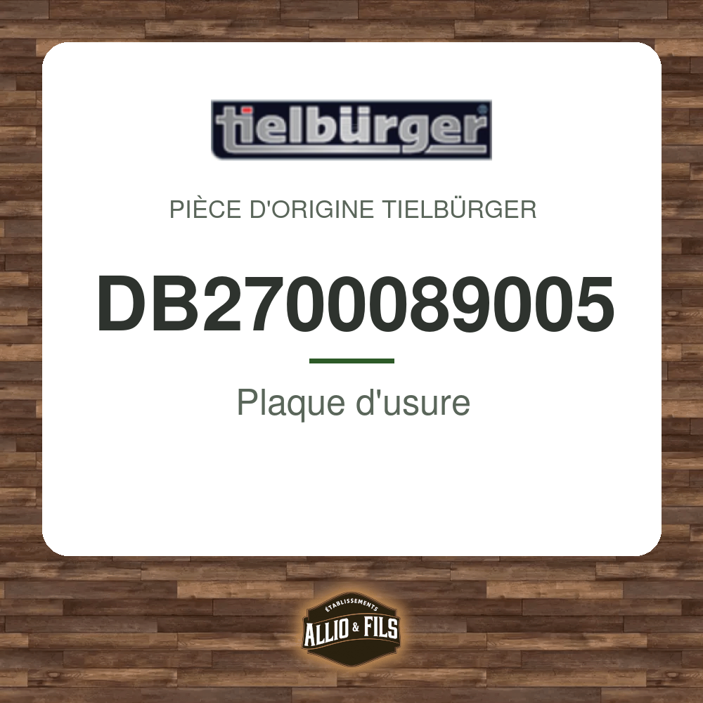 Plaque d'usure - Tielbürger DB2700089005