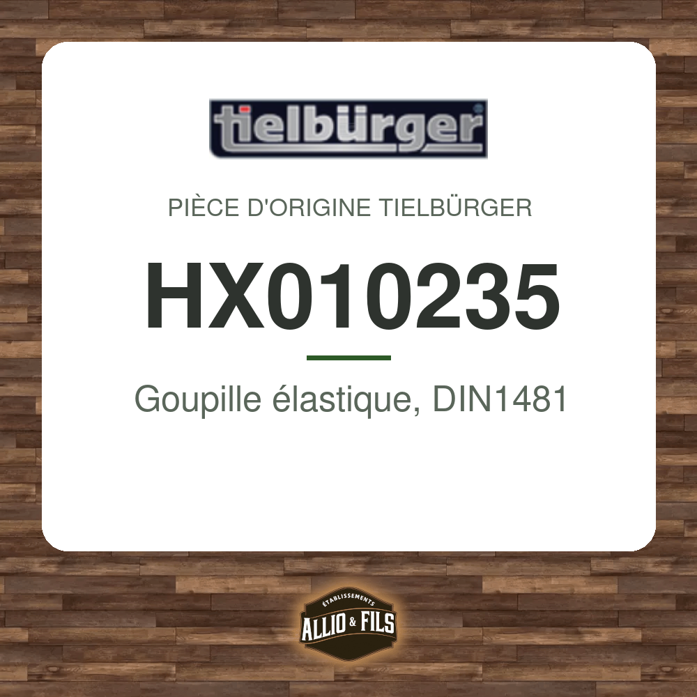Goupille élastique, DIN1481 - Tielbürger HX010235