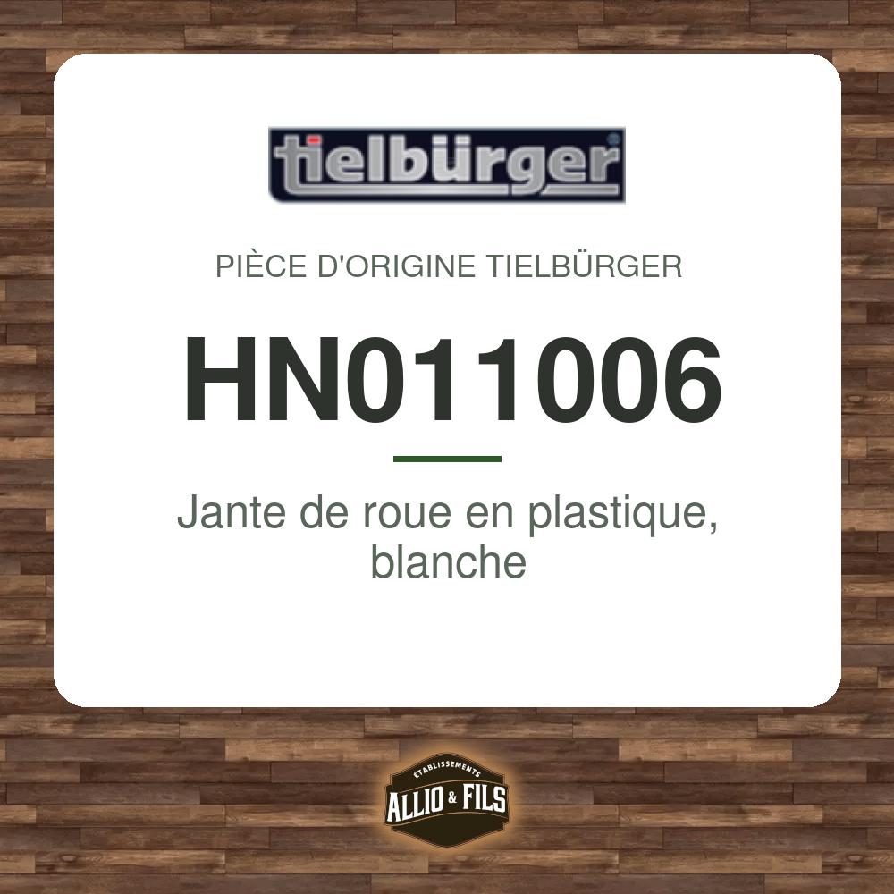 Jante de roue en plastique, blanche - Tielbürger HN011006