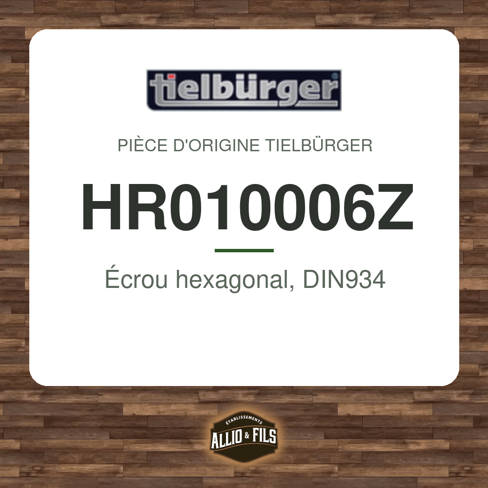 Écrou hexagonal, DIN934 - Tielbürger HR010006Z