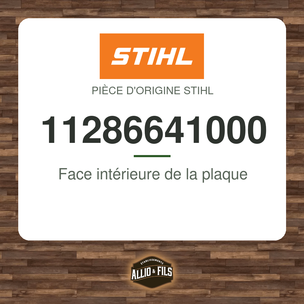 Face intérieure de la plaque - Stihl 11286641000