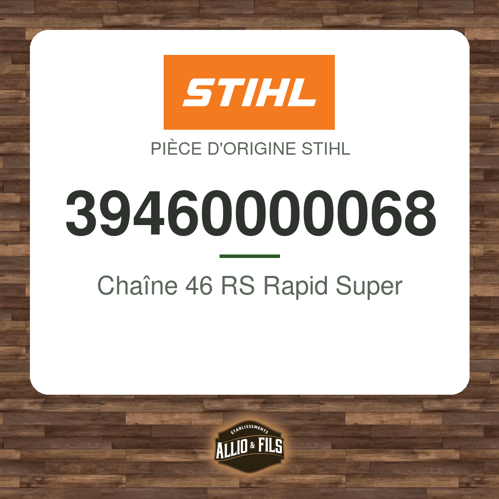 Chaîne .404″ 1,6 mm 68 maillons Stihl pour tronçonneuse - 39460000068