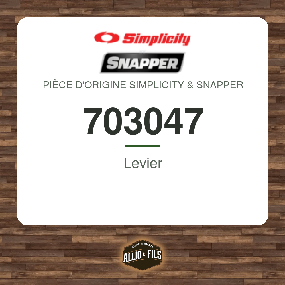 Levier - Simplicity & Snapper 703047