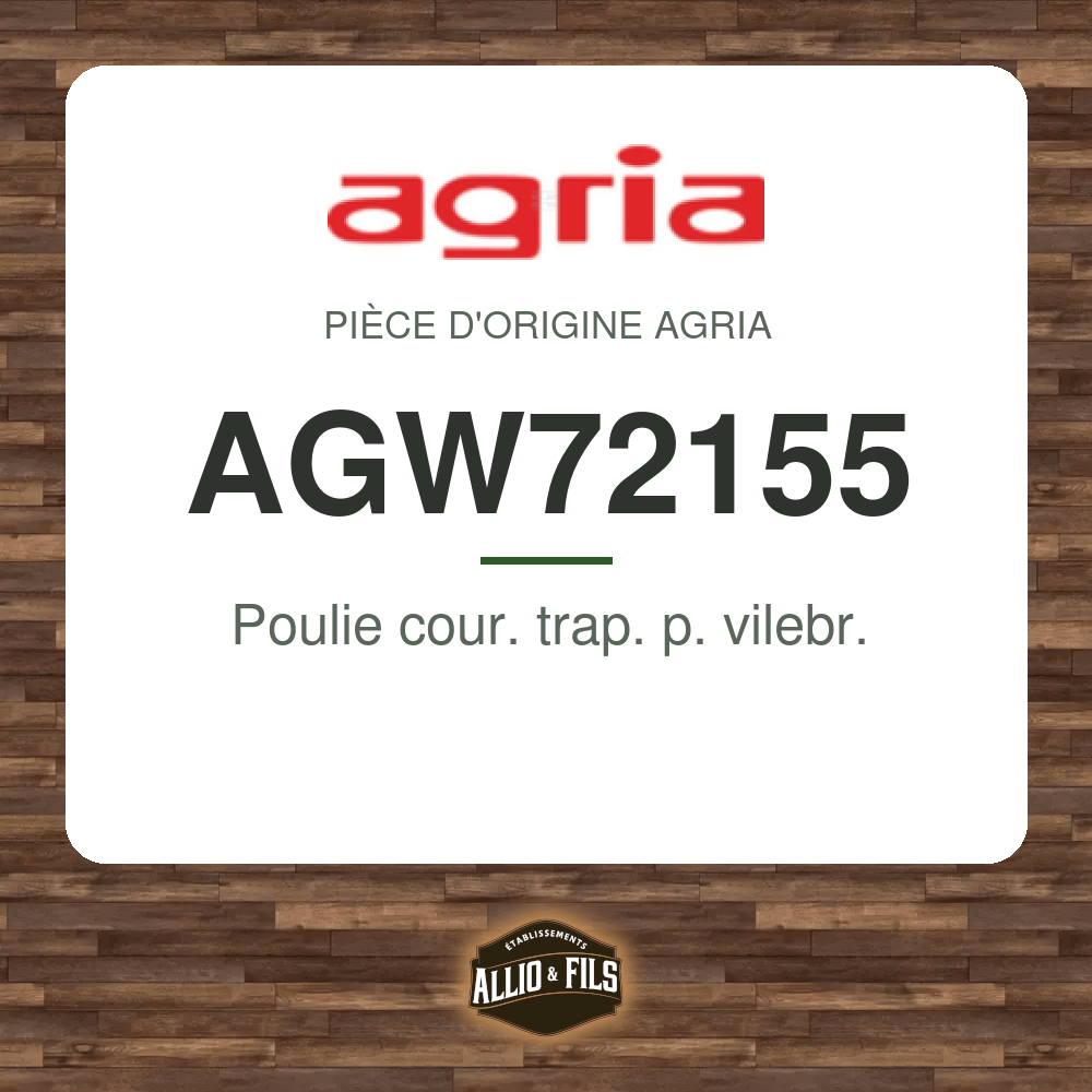 Poulie cour. trap. p. vilebr. - Agria AGW72155