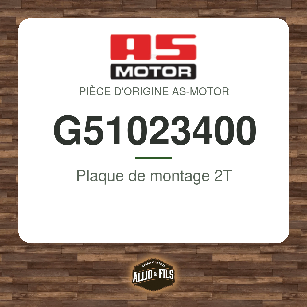 Plaque de montage 2T - AS-Motor G51023400