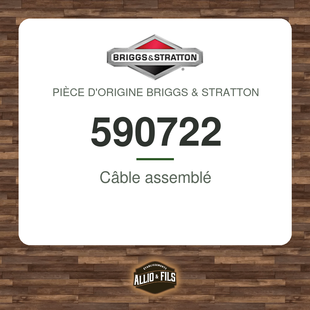 Câble assemblé - Briggs & Stratton 590722