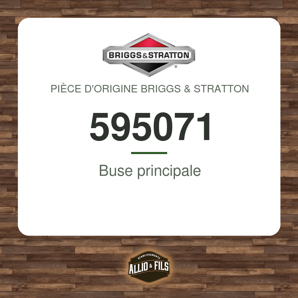 Buse principale - Briggs & Stratton 595071