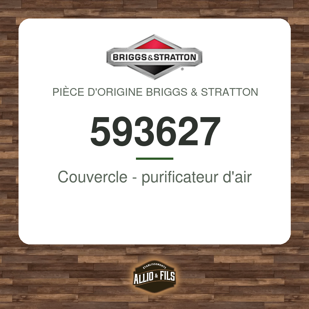 Couvercle - purificateur d'air - Briggs & Stratton 593627