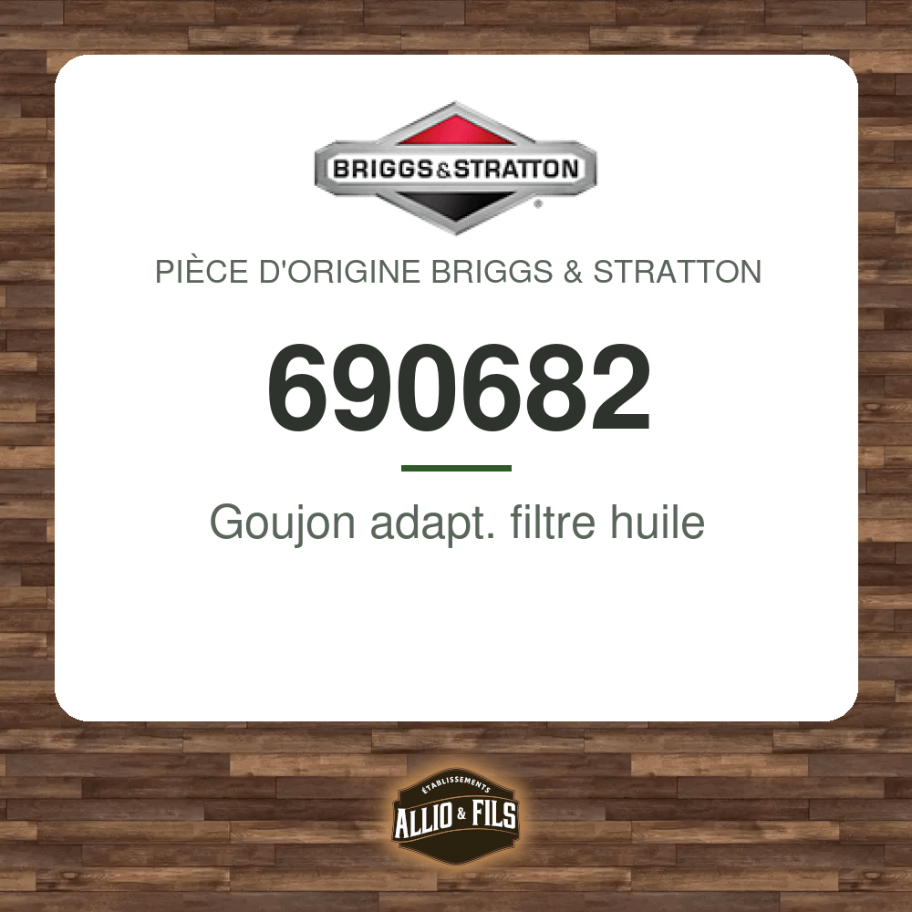 Goujon adapt. filtre huile - Briggs & Stratton 690682