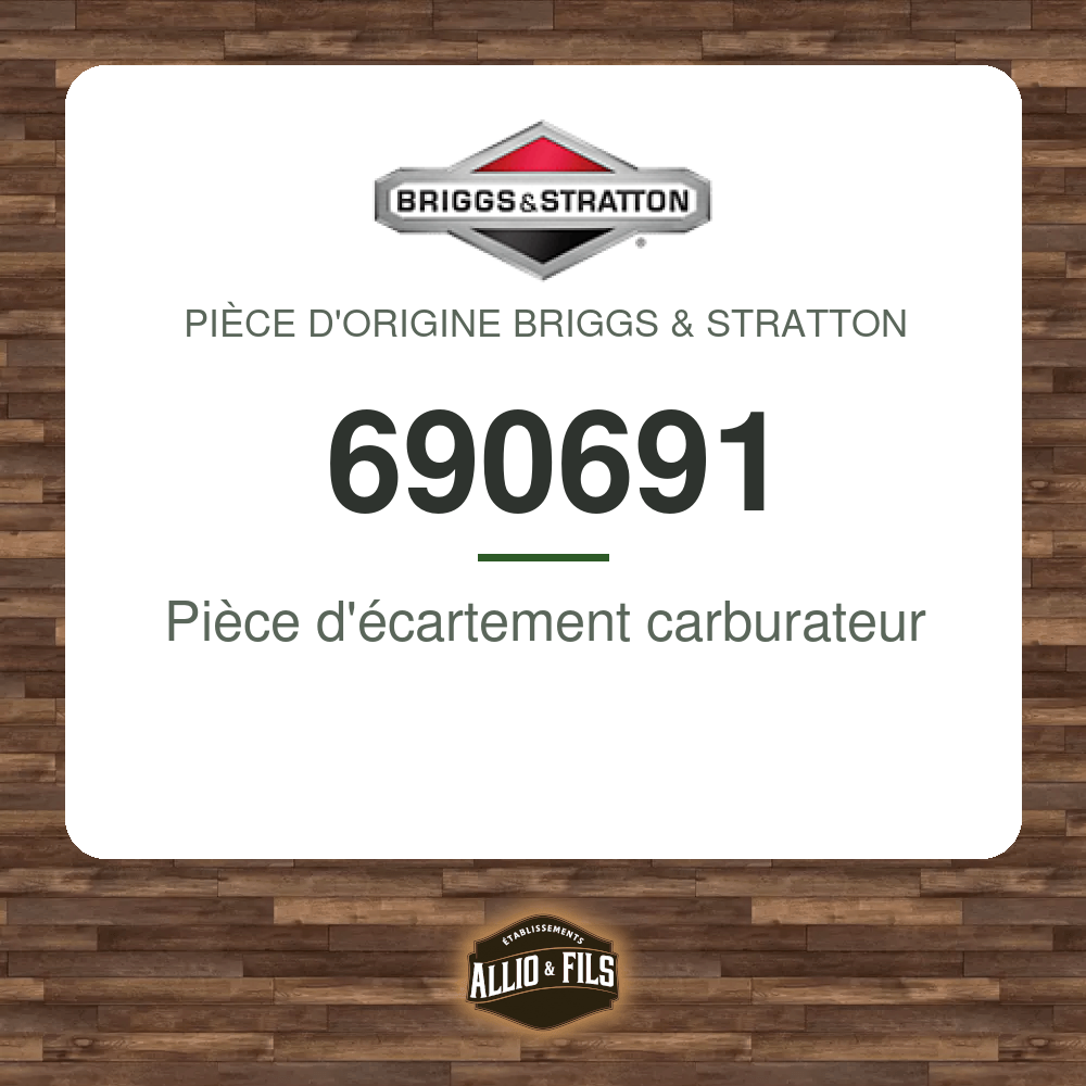 Pièce d'écartement carburateur - Briggs & Stratton 690691